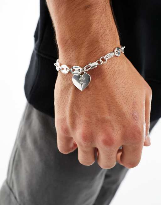 WTFW electric heartbreak mariner bracelet in silver