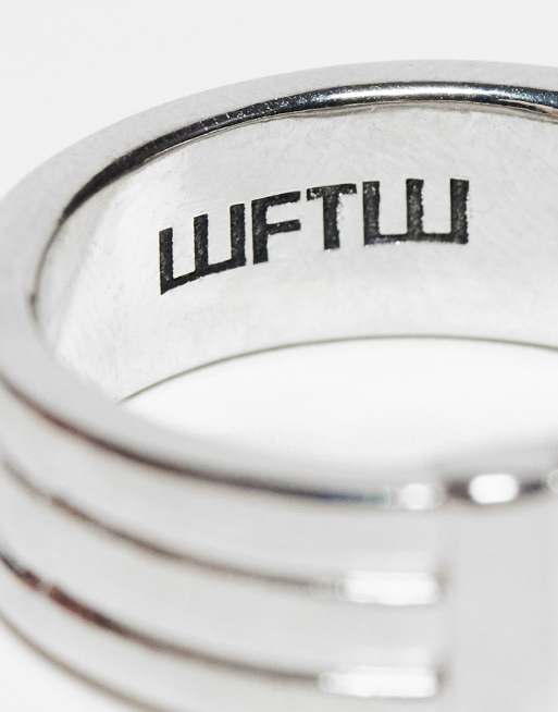 WTFW engraved line band ring in silver , 4 of 4