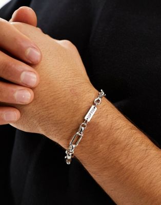 WTFW mixed linked bracelet in silver  - ASOS Price Checker