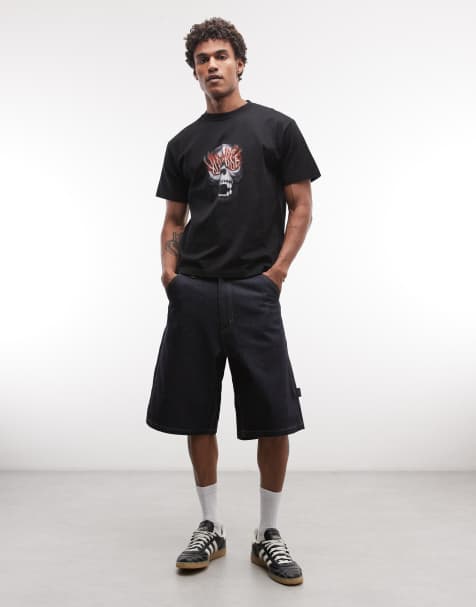XLARGE - Bermuda baggy en jean style charpentier - Bleu indigo - view 1