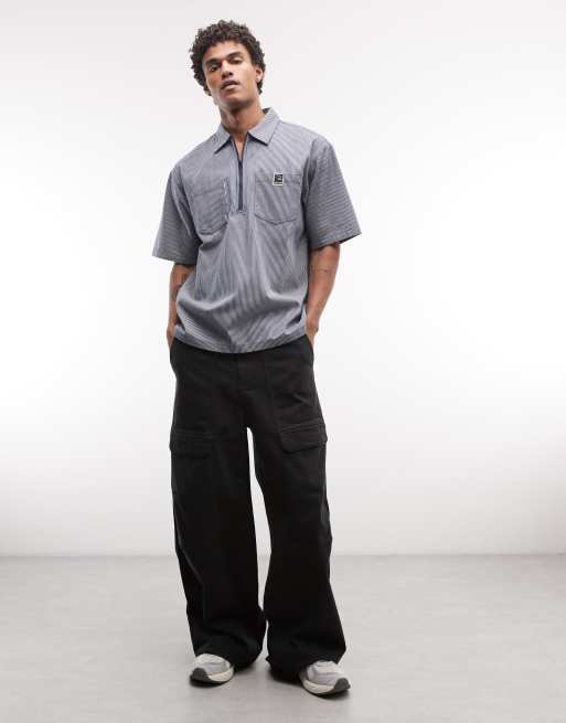 XLARGE camp shirt in navy stripe, 2 of 5
