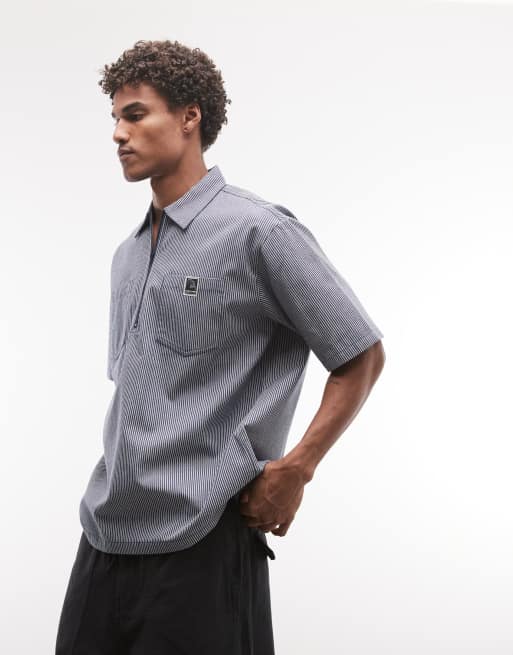 XLARGE camp shirt in navy stripe, 3 of 5