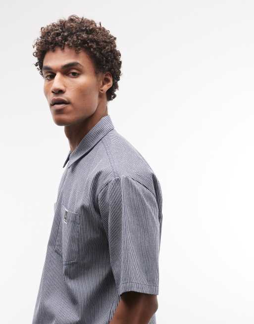 XLARGE camp shirt in navy stripe, 4 of 5