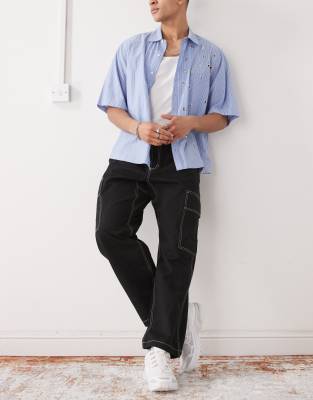 Xlarge Contrast Stitch Pull On Pants With Utility Belt Detail