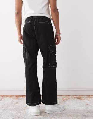 パンツ RAN select Belt cargo black denim Black Grommet Belt Hardware Cargo Denim Pants | Hot Topic
