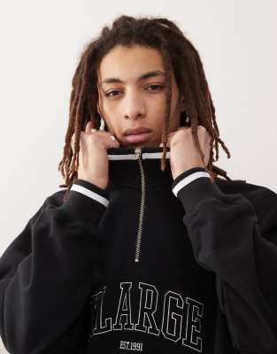 Xlarge Half Zip Sweatshirt With Logo