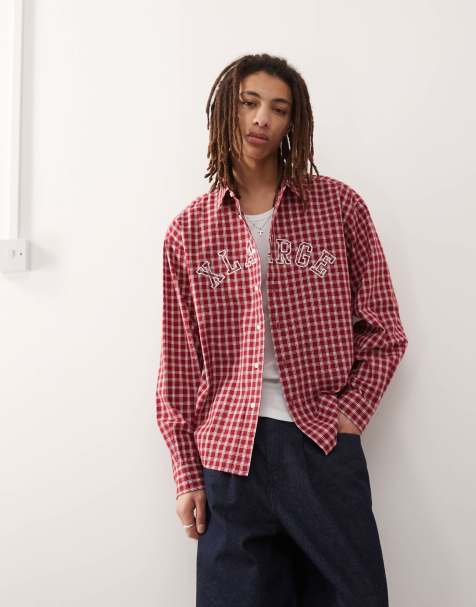 XLARGE shirt with embroidered logo in red check