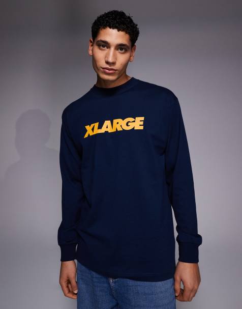 XLARGE – Langärmliges T-Shirt in Marineblau mit Logo - view 1
