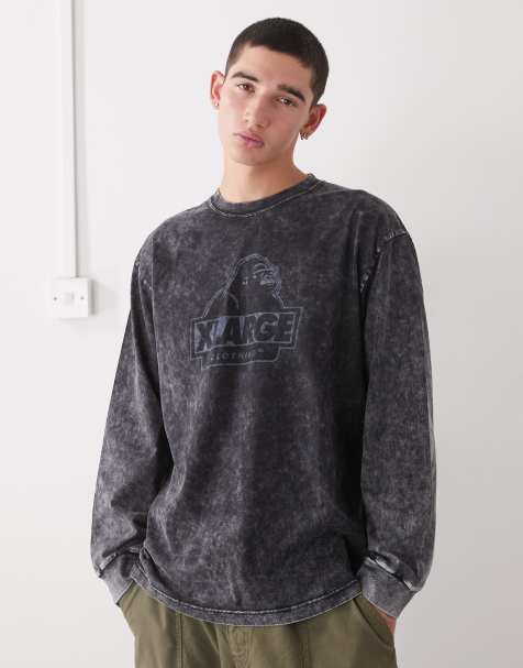 XLarge long sleeve graphic logo t-shirt in black wash