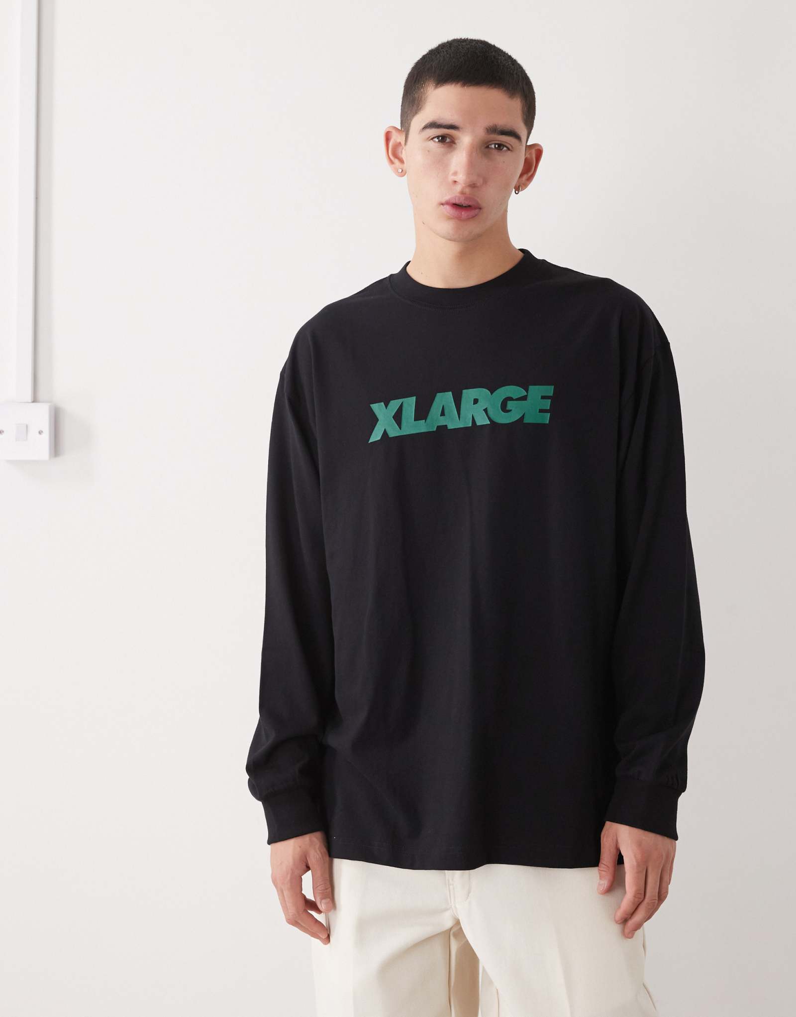 Футболка с логотипом XLarge на длинном рукаве черного цвета