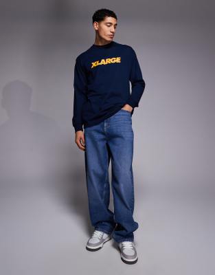 Xlarge Long Sleeve Logo T-shirt In Blue