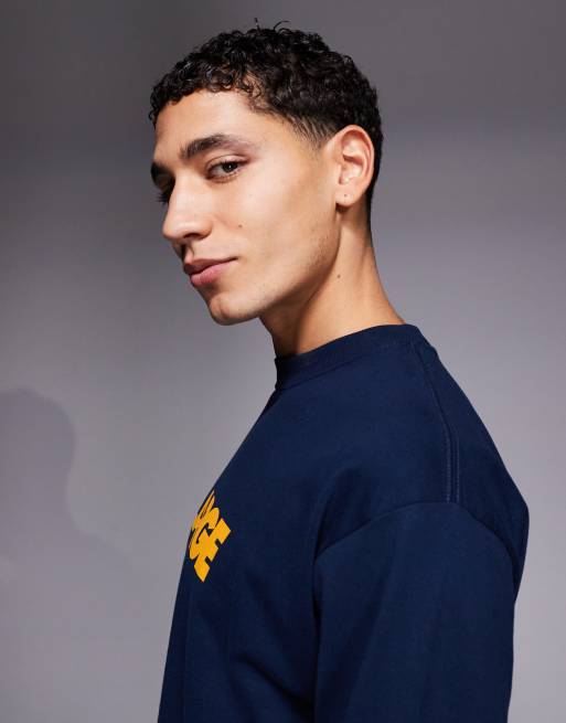 XLARGE long sleeve logo T-shirt in navy | ASOS