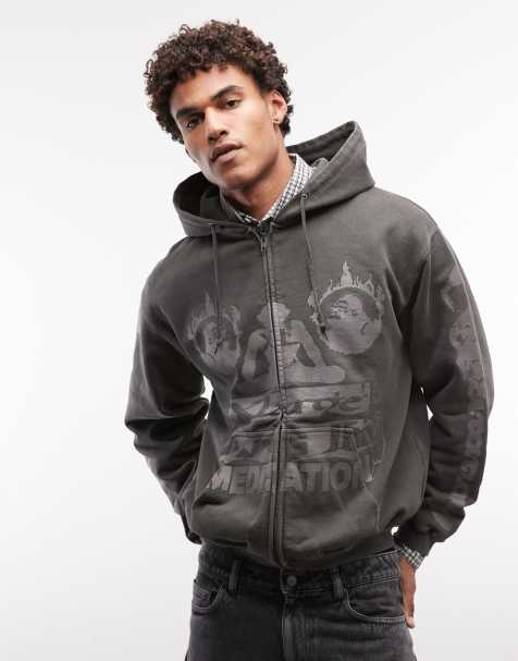 XLARGE - Meditation - Hoodie met rits en all-over print in bruin - view 1