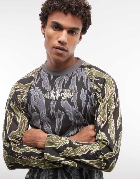 XLARGE - Nu Age - T-shirt met lange raglanmouwen in zwarte camouflageprint - view 1