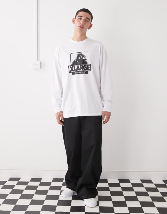 XLarge OG long sleeve graphic logo T-shirt in white | ASOS