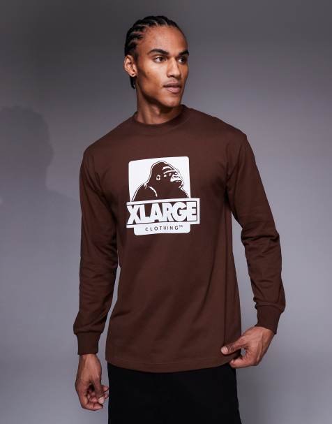 XLarge - OG - T-shirt met lange mouwen en grafische logoprint in bruin - view 1