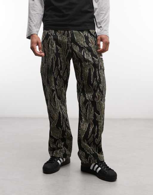 XLARGE - Pantalon cargo en tissu ripstop à motif camouflage avec étiquette - Olive, 2 de 5