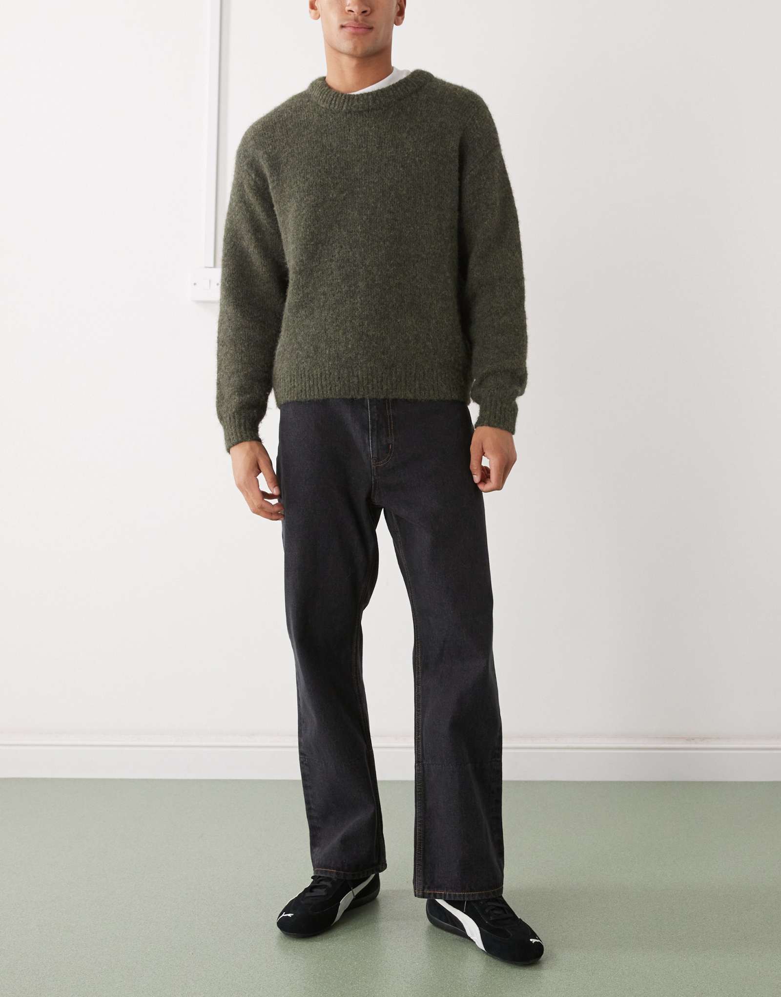 Джинсы из денима с принтом XLarge черного цвета