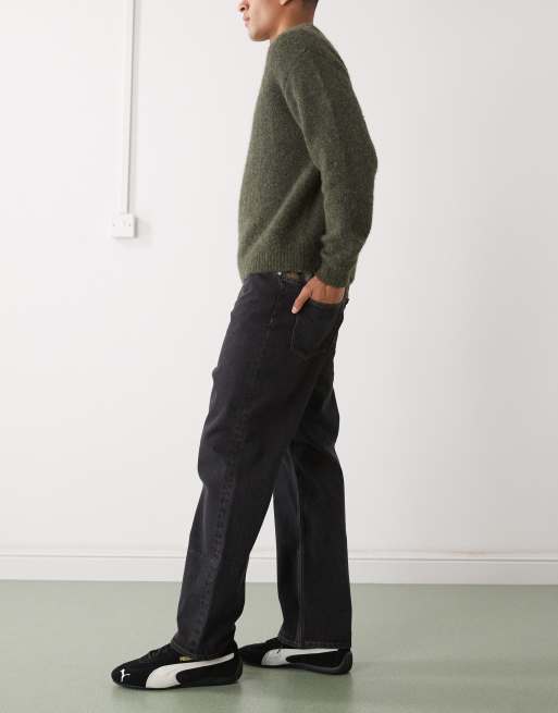 XLarge printed denim jeans in black, 2 of 5