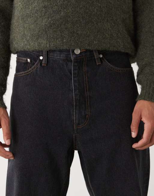 XLarge printed denim jeans in black, 4 of 5