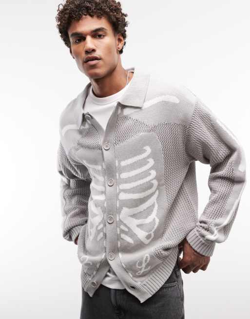 XLARGE - Scanner - Grå strikket cardigan med knapper, 2 af 5