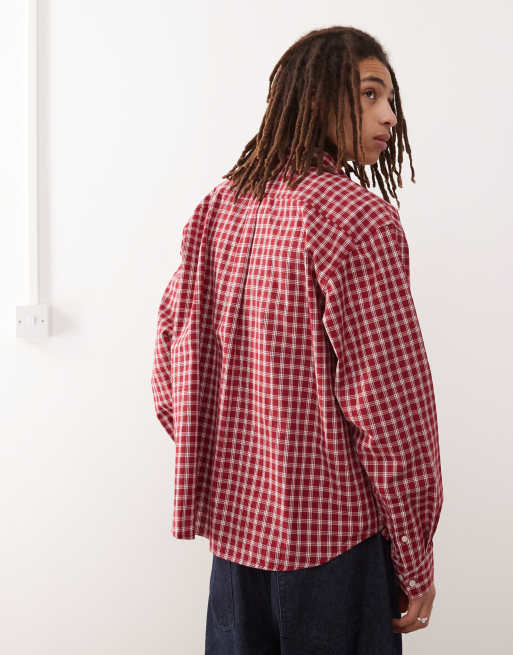 XLARGE shirt with embroidered logo in red check | ASOS