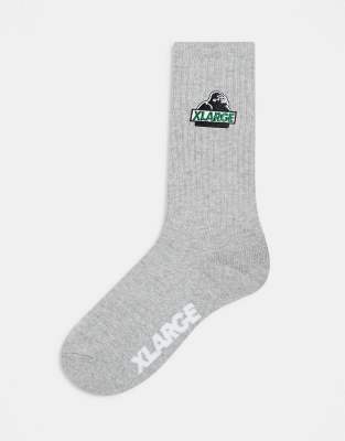 Xlarge XLARGE socks with embroidered OG logo in grey