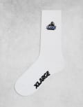 [Xlarge] XLARGE socks with embroidered OG logo in white One Size WHITE