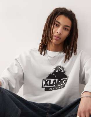 Xlarge Lightweight Crewneck Men Slanted Og Crewneck Grey
