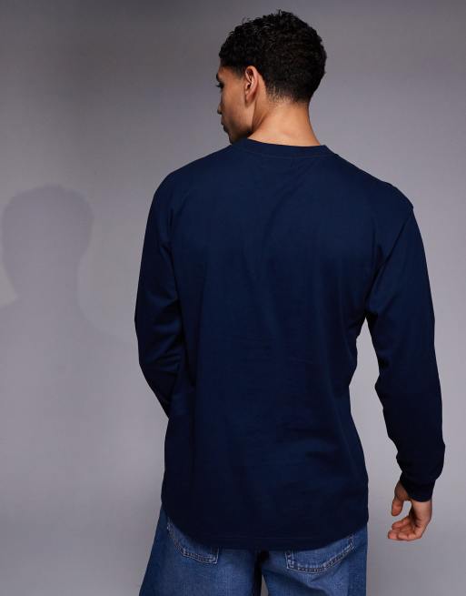 XLARGE - T-shirt met lange mouwen en logo in marineblauw, 3 van 5