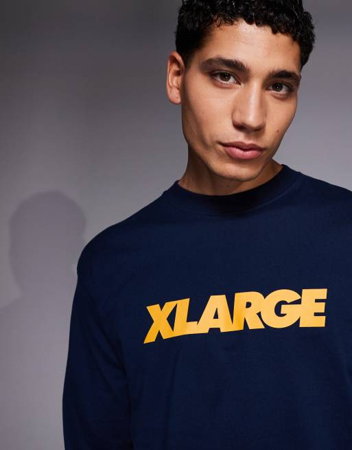 XLARGE - T-shirt met lange mouwen en logo in marineblauw, 5 van 5