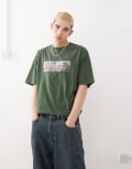 [Xlarge] XLARGE t-shirt with front logo subway graphic in green S GREEN