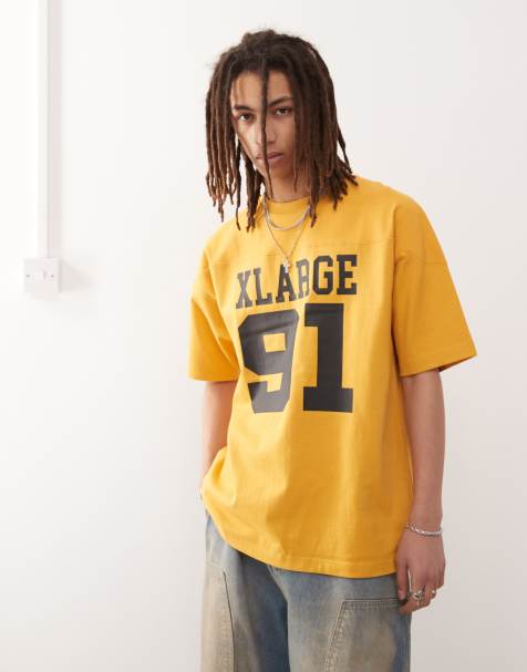 XLARGE t-shirt with oversized logo and number 91 print in yellow - view 1