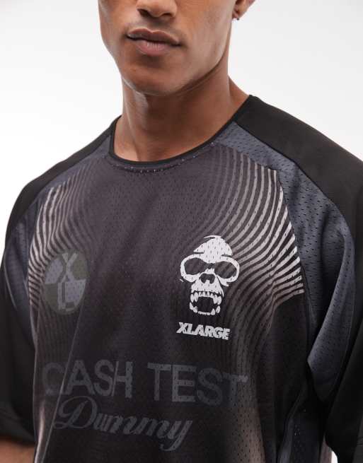 XLARGE - Top negro con estampado estilo equipo de fútbol de punto, 3 de 5