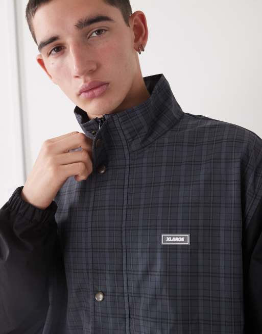 XLARGE - Træningsjakke med gråt/sort tern og logoprint - Del af sæt, 5 af 5