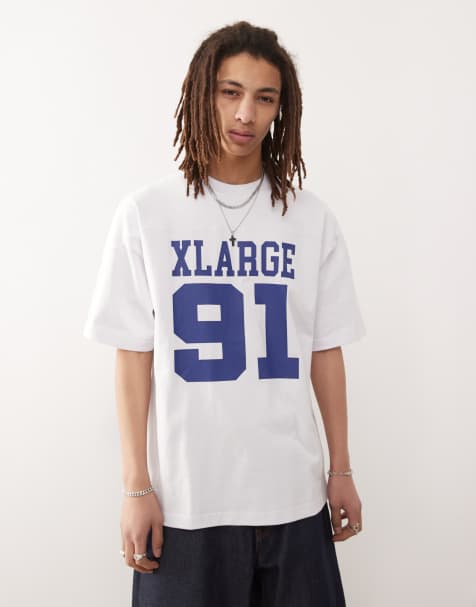 XLARGE – Vit t-shirt med oversize-logga och siffran 91-tryck - view 1