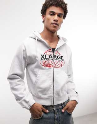 Xlarge Worlds Largest Zip Up Hoodie In Gray