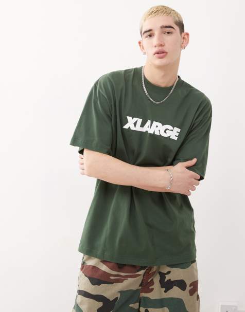 XLARGE – Zielony T-shirt z nadrukiem logo z przodu - view 1