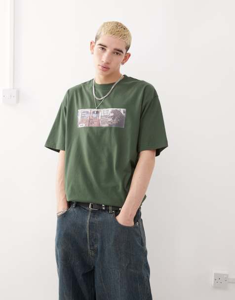 XLARGE – Zielony T-shirt z nadrukiem metra i logo z przodu - view 1