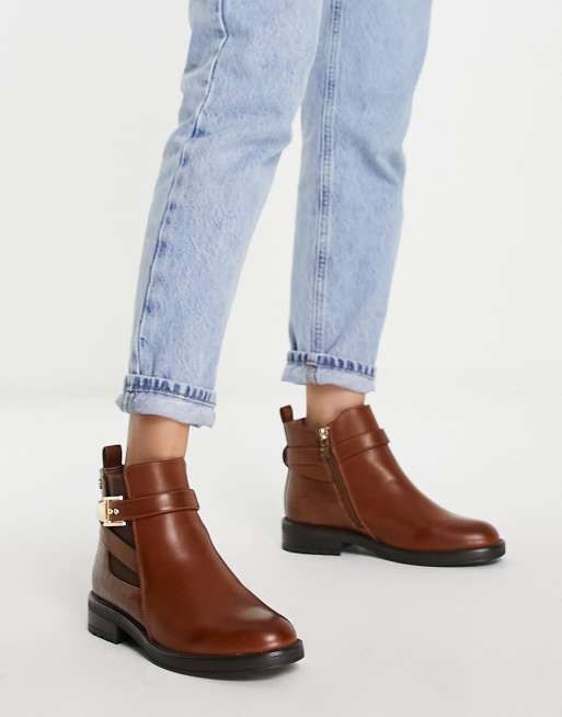 XTI - Bottines à boucle - Fauve