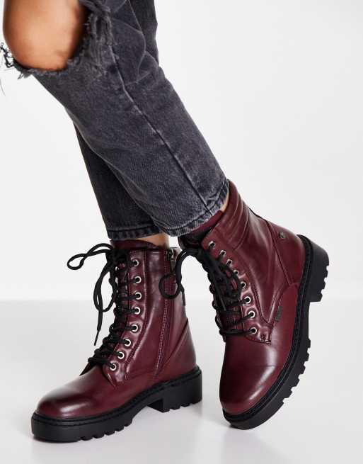 XTI Bottines lacets Bordeaux