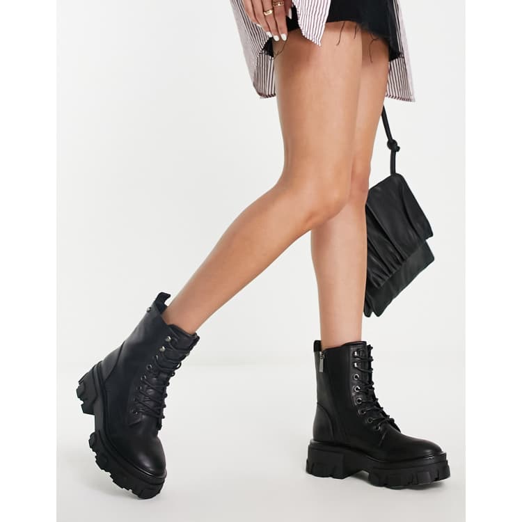 chunky lace up combat boots