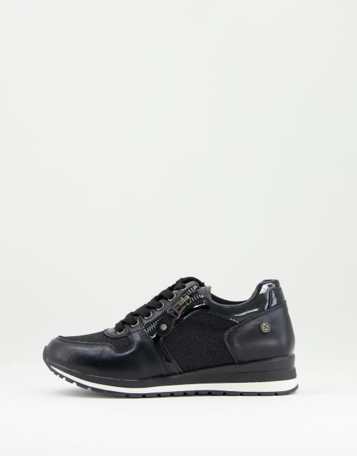 XTI chunky runner trainers in black ASOS