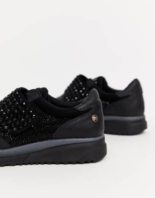 black diamante slip on trainers