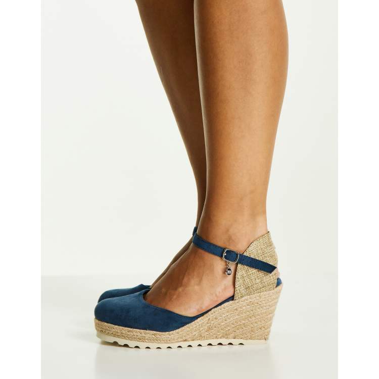 Espadrilles compensées bleu clearance marine