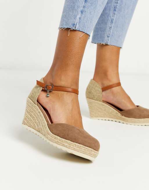 Taupe discount espadrille wedges