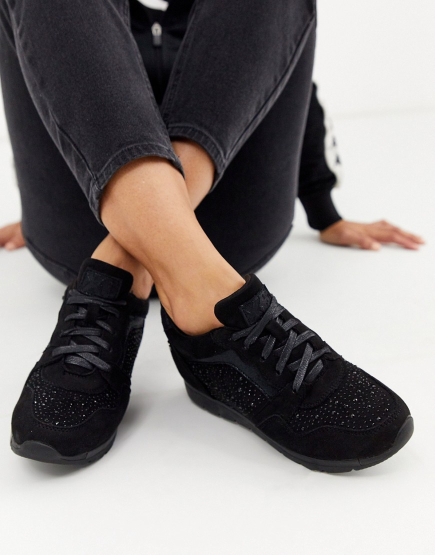 XTI - Sneakers da running nere con strass-Nero