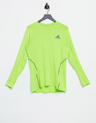 фото Ярко-зеленый лонгслив adidas running-зеленый цвет adidas performance