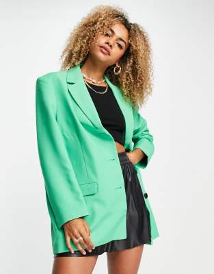  Ярко-зеленый oversized-блейзер мужского силуэта ASOS DESIGN-Зеленый цвет