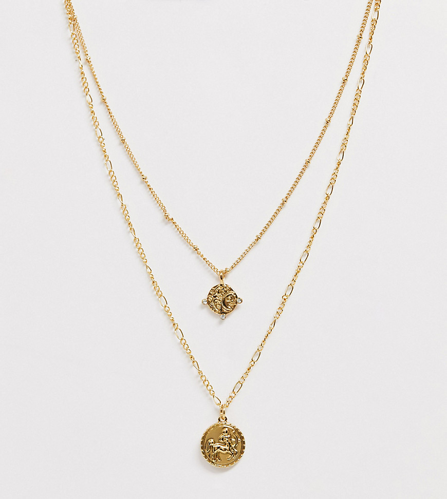 фото Ярусное ожерелье с медальоном и покрытием  14-каратным золотом reclaimed vintage inspired-золотой